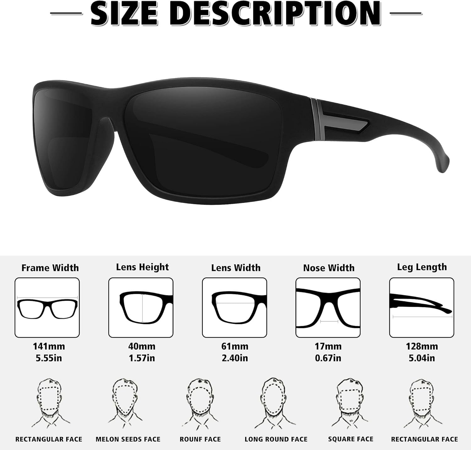 Polarized Sports Sunglasses for Men Women Unbreakable Frame Cycling Fishing Driving - WORLD TIME VISITS