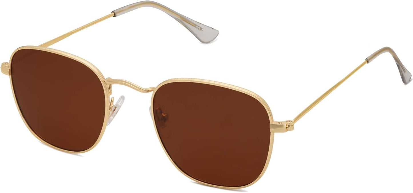Square Polarized Sunglasses for Men Women Classic Vintage Retro Style