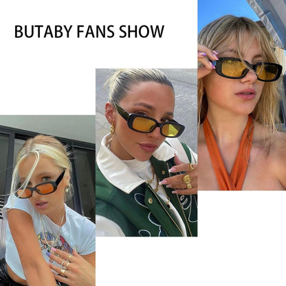 Rectangle Sunglasses for Women Retro Driving Glasses 90’S Vintage Fashion Narrow Square Frame UV400 Protection