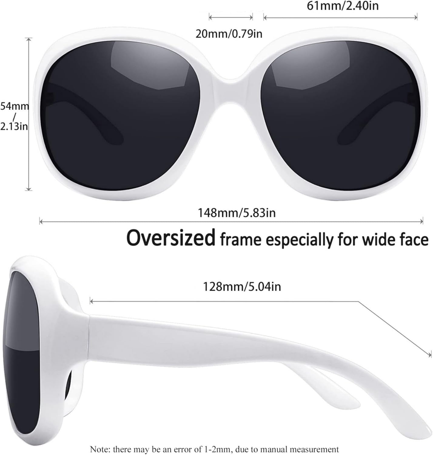 Oversized Sunglasses Womens Trendy Polarized Large Driving Sun Glasses Ladies UV Protective Big Sunnies Shades