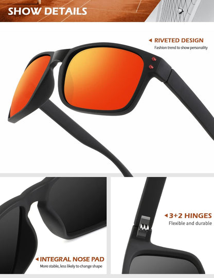 Polarized Sunglasses for Men and Women Vintage Style Sun Glasses for Fishing Running Driving with UV Protection - WORLD TIME VISITS
