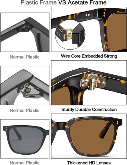 Acetate Polarized Sunglasses for Women Small Face - Antiglare UV400 Protection CA5354