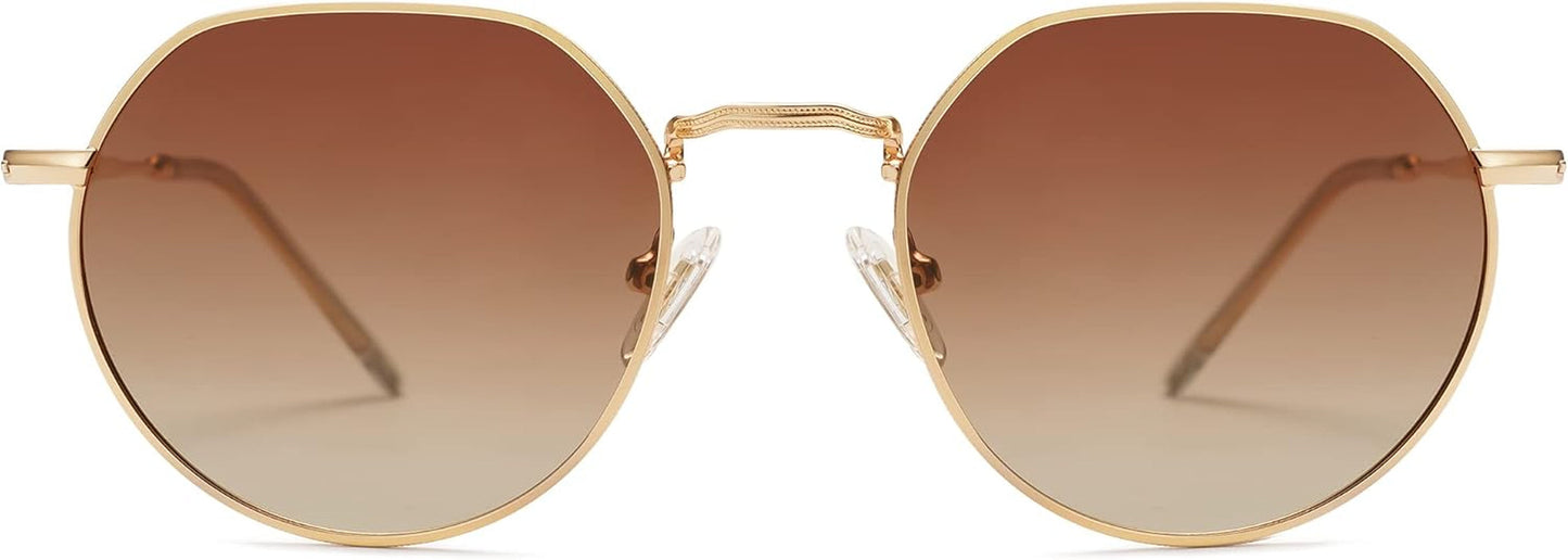 round Polygon Polarized Sunglasses for Women Men Retro Classic Vintage Panto Shades SJ1157