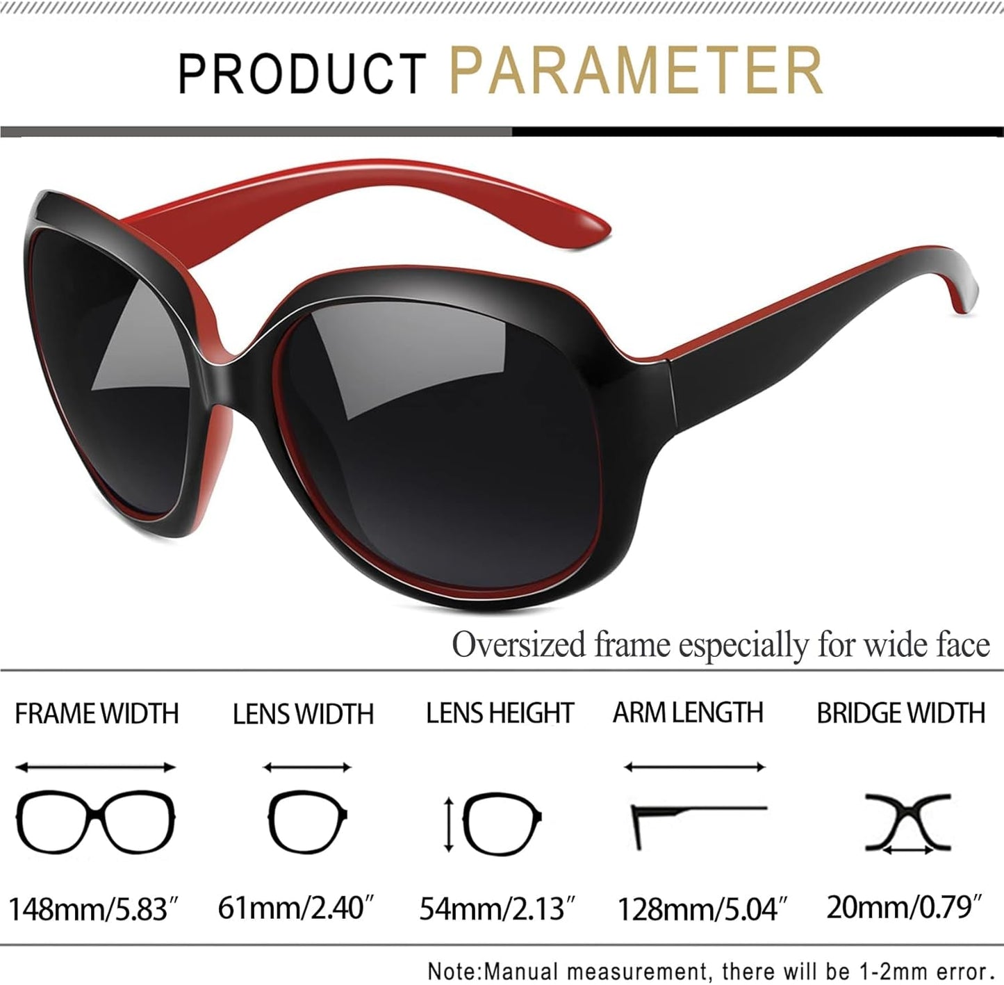 Oversized Sunglasses Womens Trendy Polarized Large Driving Sun Glasses Ladies UV Protective Big Sunnies Shades - WORLD TIME VISITS