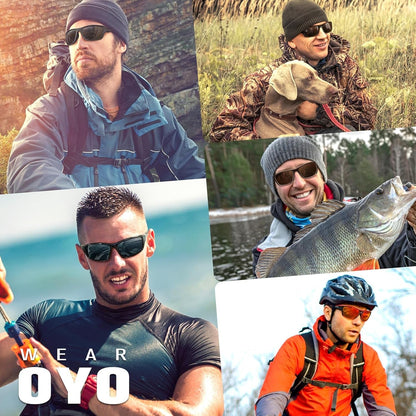 Polarized Sports Sunglasses for Men Women,Fishing Driving Rectangular Goggles UV400 Protection - WORLD TIME VISITS
