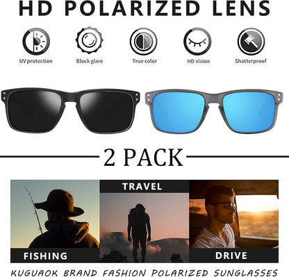 Polarized Square Sunglasses for Men and Women Matte Finish Sun Glasses UV Protection Glasses