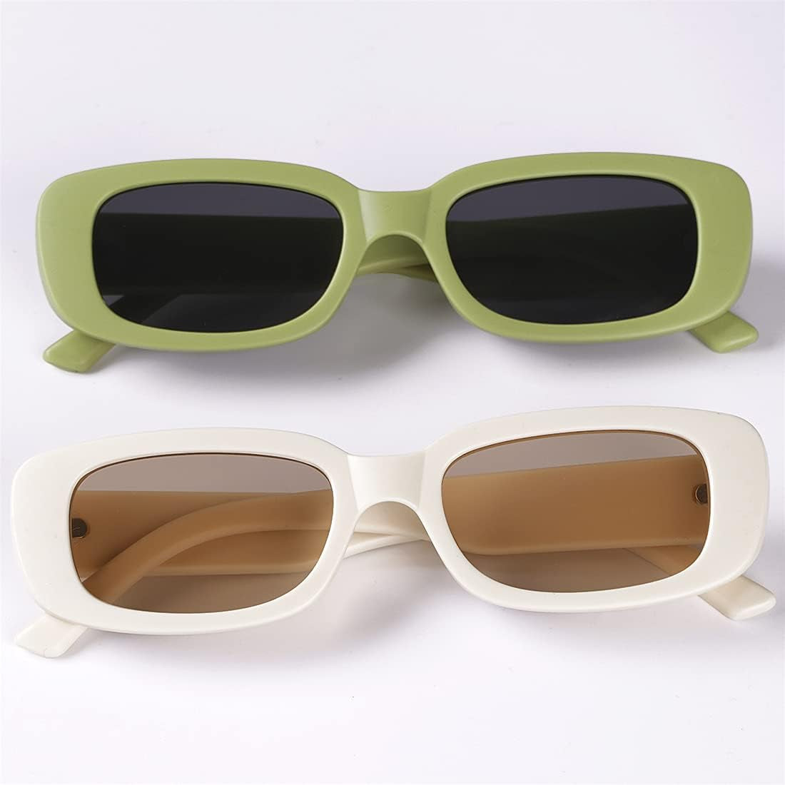 4 Pieces Retro Vintage Sunglasses Small Square Rectangle 90S Glasses Trendy Y2K for Women Aesthetic Accessories - WORLD TIME VISITS