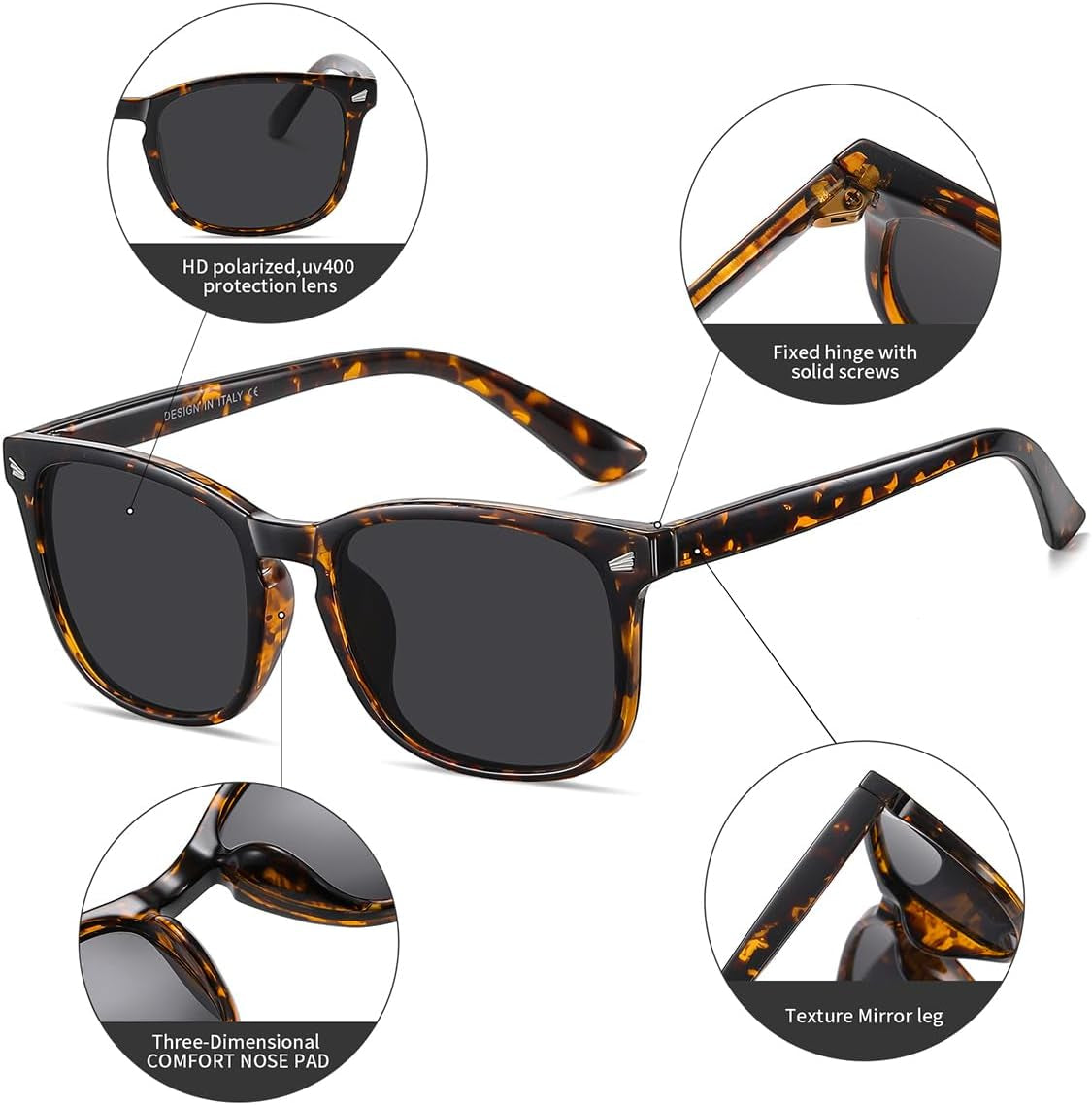 Polarized Sunglasses for Women Classic Retro Style UV400 Protection - WORLD TIME VISITS