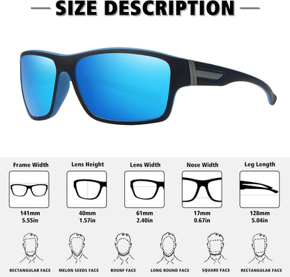 Polarized Sports Sunglasses for Men Women Unbreakable Frame Cycling Fishing Driving - WORLD TIME VISITS