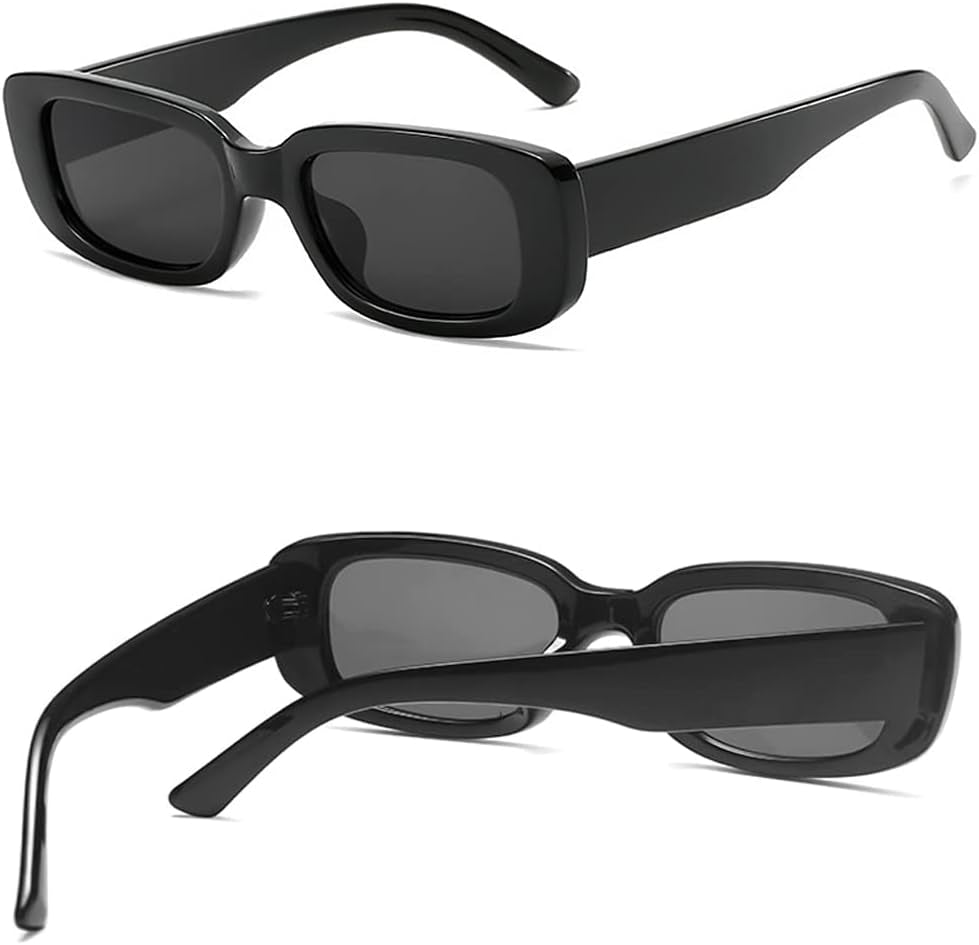 4 Pieces Retro Vintage Sunglasses Small Square Rectangle 90S Glasses Trendy Y2K for Women Aesthetic Accessories