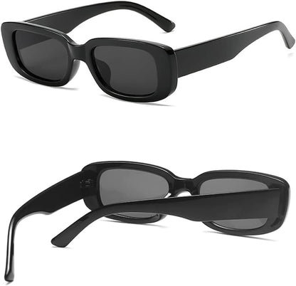 4 Pieces Retro Vintage Sunglasses Small Square Rectangle 90S Glasses Trendy Y2K for Women Aesthetic Accessories