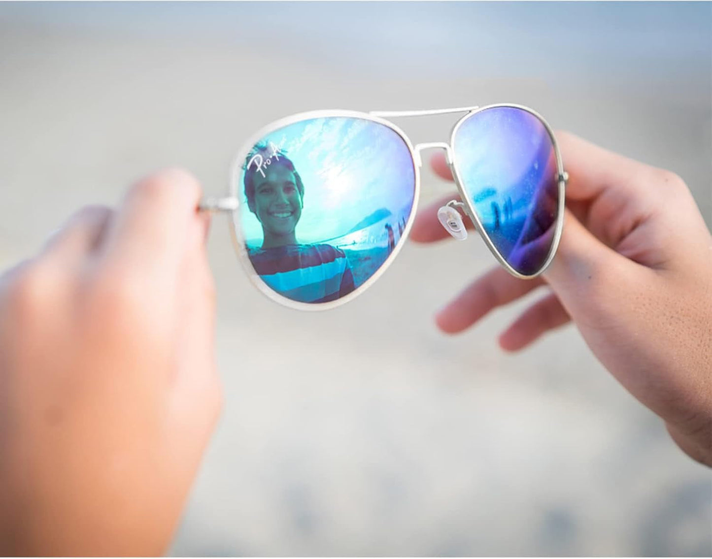 Classic Aviator Sunglasses for Men Women 100% Real Glass Lens