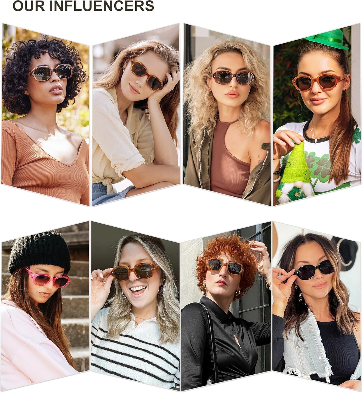 Rectangle Sunglasses for Women Vintage Trendy Outdoor Travel Sun Glasses Square Frame SJ2218