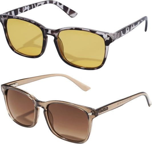 Polarized Sunglasses for Womens and Mens,Classic Square Frames Shades for UV Protection, Stylish and Trendy Sunnies