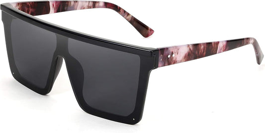 Oversized Sunglasses Mens Womens Flat Top Square Trendy Visor Shades UV400 B2470