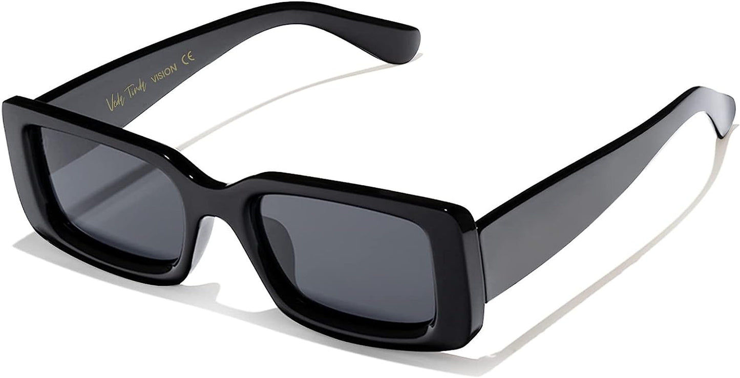 Rectangle Sunglasses Men Tinted Polarized Big Square Retro 90S Vintage Y2K Glasses for Women UV Protection