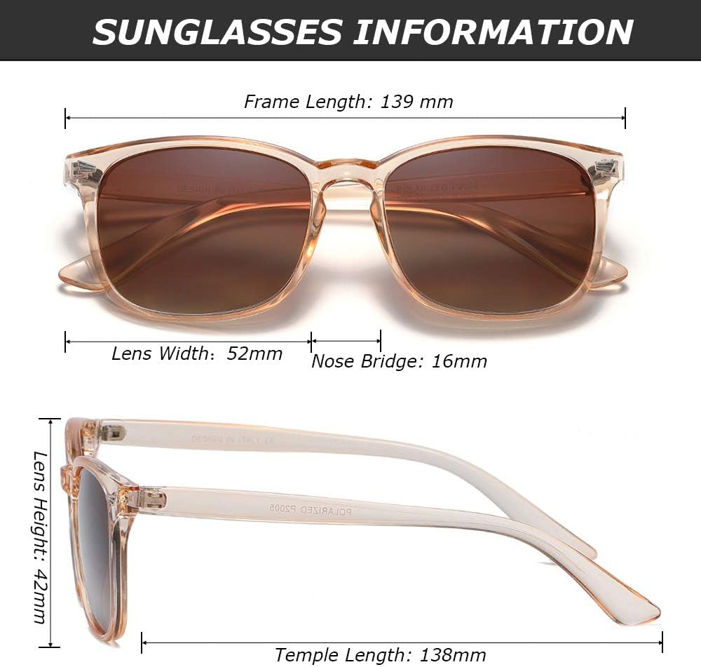 Polarized Sunglasses for Women Classic Retro Style UV400 Protection - WORLD TIME VISITS