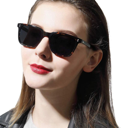 Acetate Polarized Sunglasses for Women Small Face - Antiglare UV400 Protection CA5354 - WORLD TIME VISITS