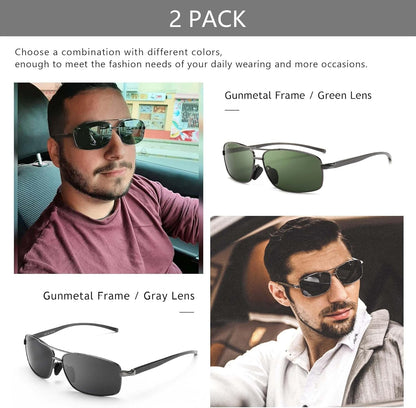 Ultra Lightweight Rectangular Polarized Sunglasses UV400 Protection - WORLD TIME VISITS