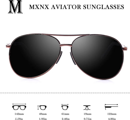 Aviator Sunglasses for Men Polarized Women UV Protection Lightweight Driving Fishing Sports Unisex Glasses MX208 - WORLD TIME VISITS