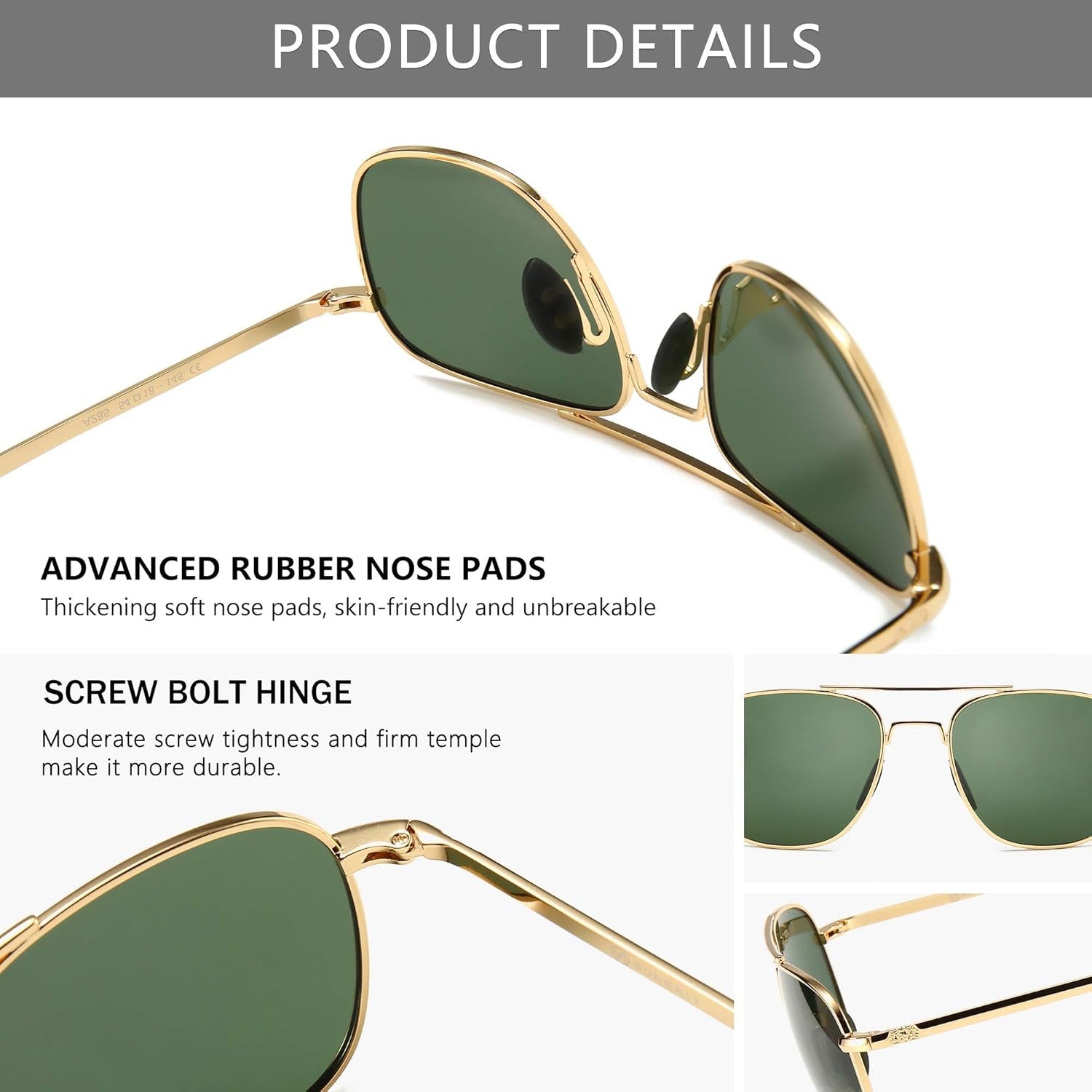 Men'S Military Style Polarized Pilot Aviator Sunglasses Bayonet Temples - WORLD TIME VISITS