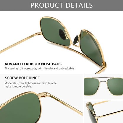 Men'S Military Style Polarized Pilot Aviator Sunglasses Bayonet Temples - WORLD TIME VISITS