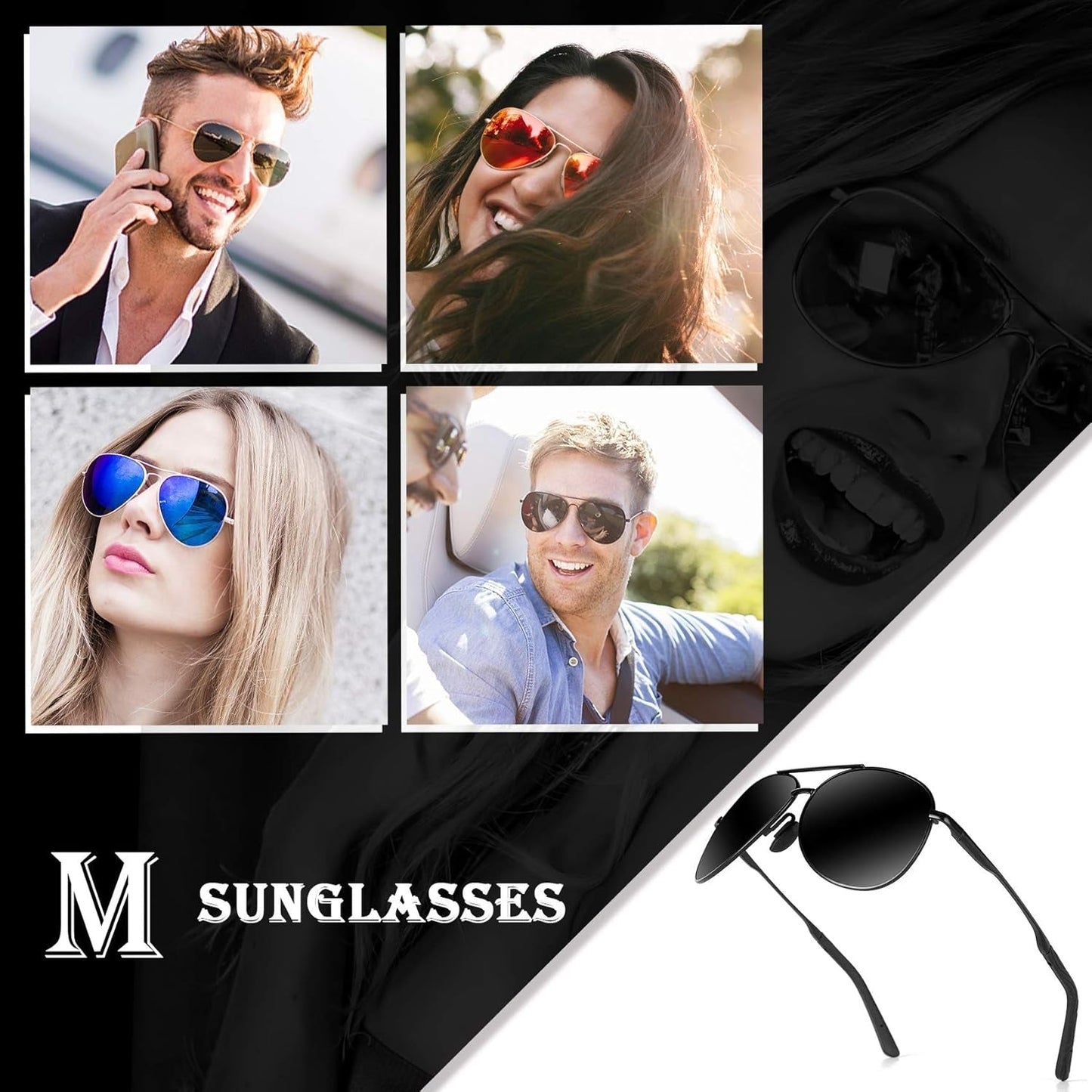 Aviator Sunglasses for Men Polarized Women UV Protection Lightweight Driving Fishing Sports Unisex Glasses MX208 - WORLD TIME VISITS