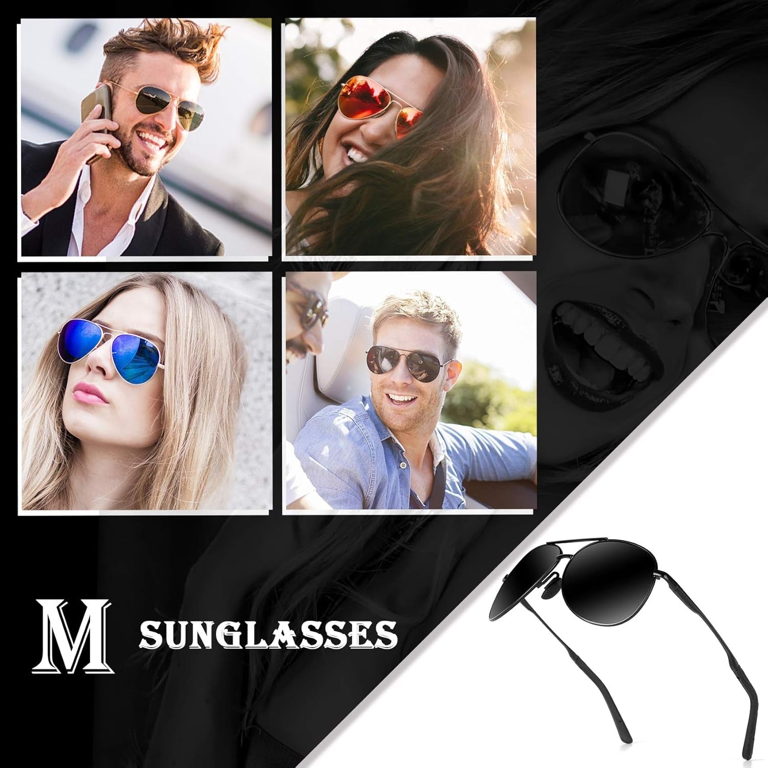 Aviator Sunglasses for Men Polarized Women UV Protection Lightweight Driving Fishing Sports Unisex Glasses MX208 - WORLD TIME VISITS