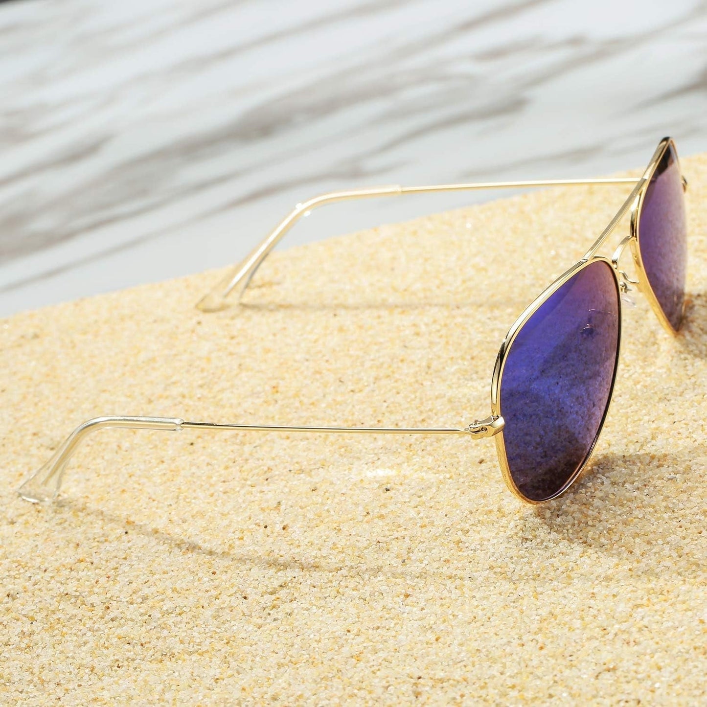 Aviator Sunglasses for Men Women Classic Polarized UV400 Protection - WORLD TIME VISITS