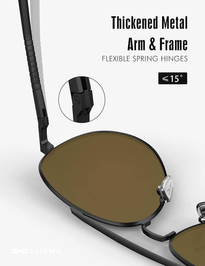 Aviator Sunglasses for Men Women Polarized Driving Classic Shades - UV 400 Protection with Accessories 60MM - WORLD TIME VISITS