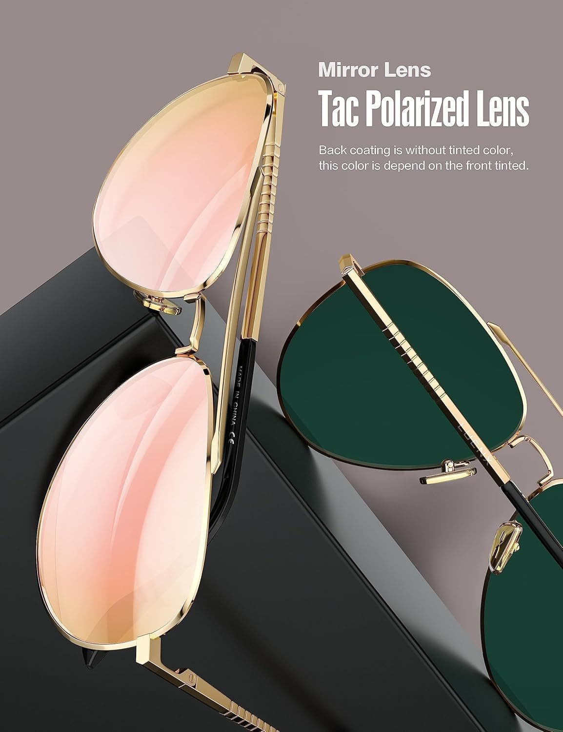 Aviator Sunglasses for Men Women Polarized Driving Classic Shades - UV 400 Protection with Accessories 60MM - WORLD TIME VISITS