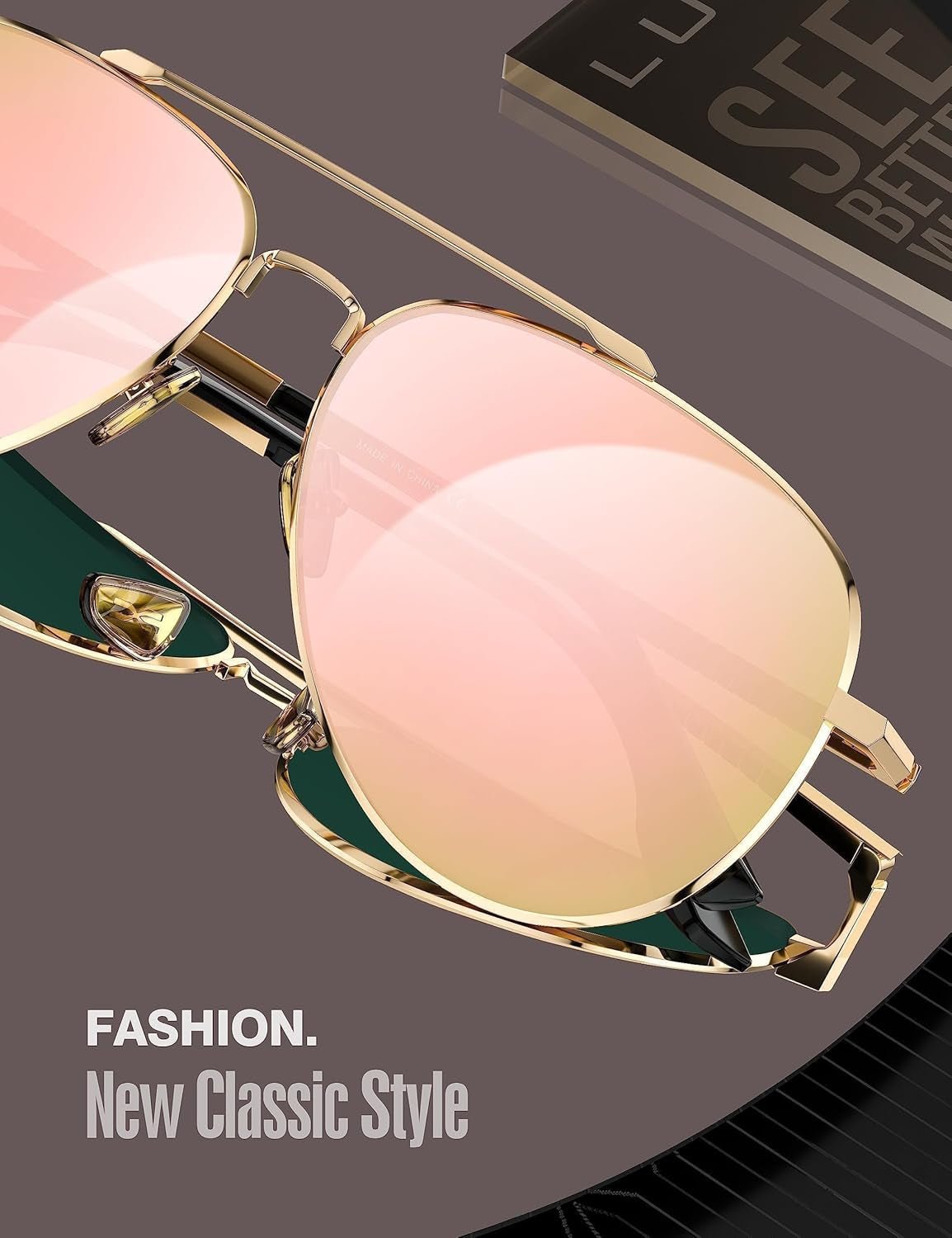Aviator Sunglasses for Men Women Polarized Driving Classic Shades - UV 400 Protection with Accessories 60MM - WORLD TIME VISITS