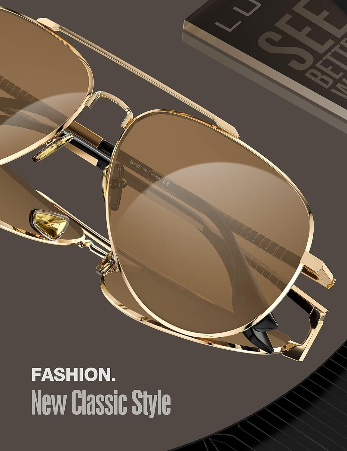 Aviator Sunglasses for Men Women Polarized Driving Classic Shades - UV 400 Protection with Accessories 60MM - WORLD TIME VISITS