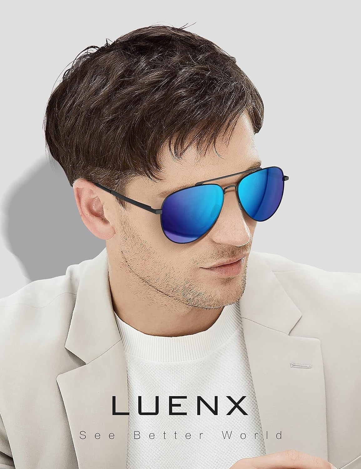 Aviator Sunglasses for Men Women Polarized Driving Classic Shades - UV 400 Protection with Accessories 60MM - WORLD TIME VISITS