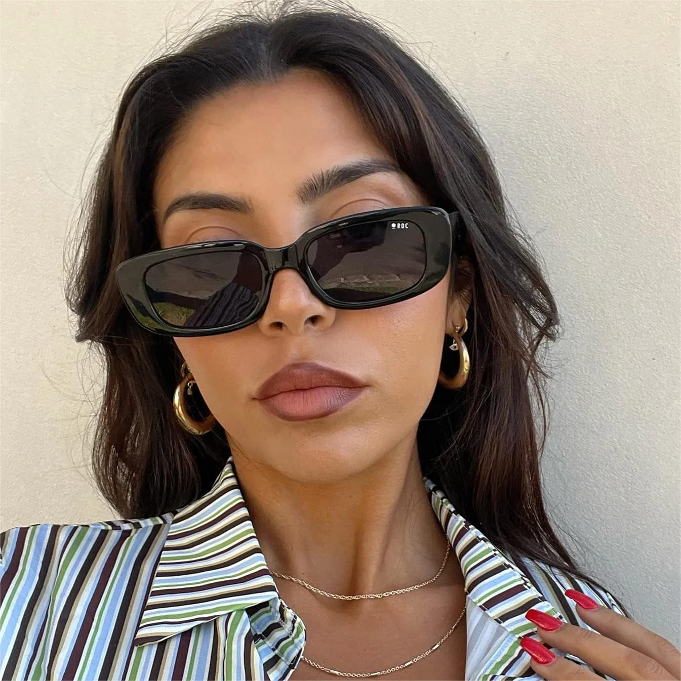 4 Pieces Retro Vintage Sunglasses Small Square Rectangle 90S Glasses Trendy Y2K for Women Aesthetic Accessories