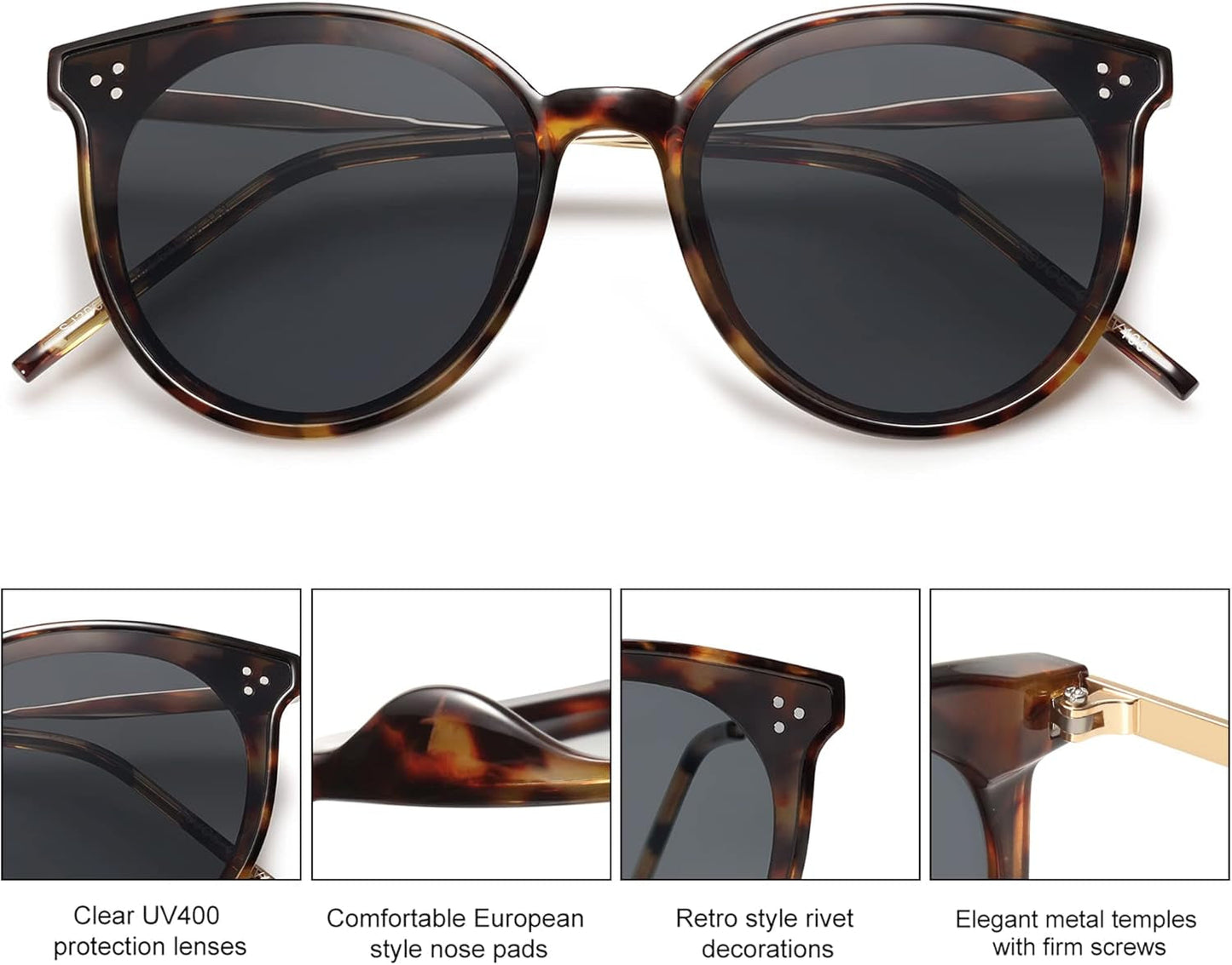 Classic Trendy round Sunglasses Womens Mens Oversized Large Shades UV400 Vacation Sunnies SJ2068