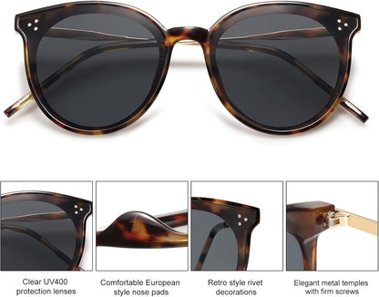 Classic Trendy round Sunglasses Womens Mens Oversized Large Shades UV400 Vacation Sunnies SJ2068