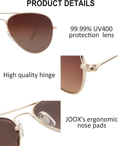 Polarized Aviator Sunglasses for Women Men, UV400 Protection Lens and Lightweight Metal Pilot Frame