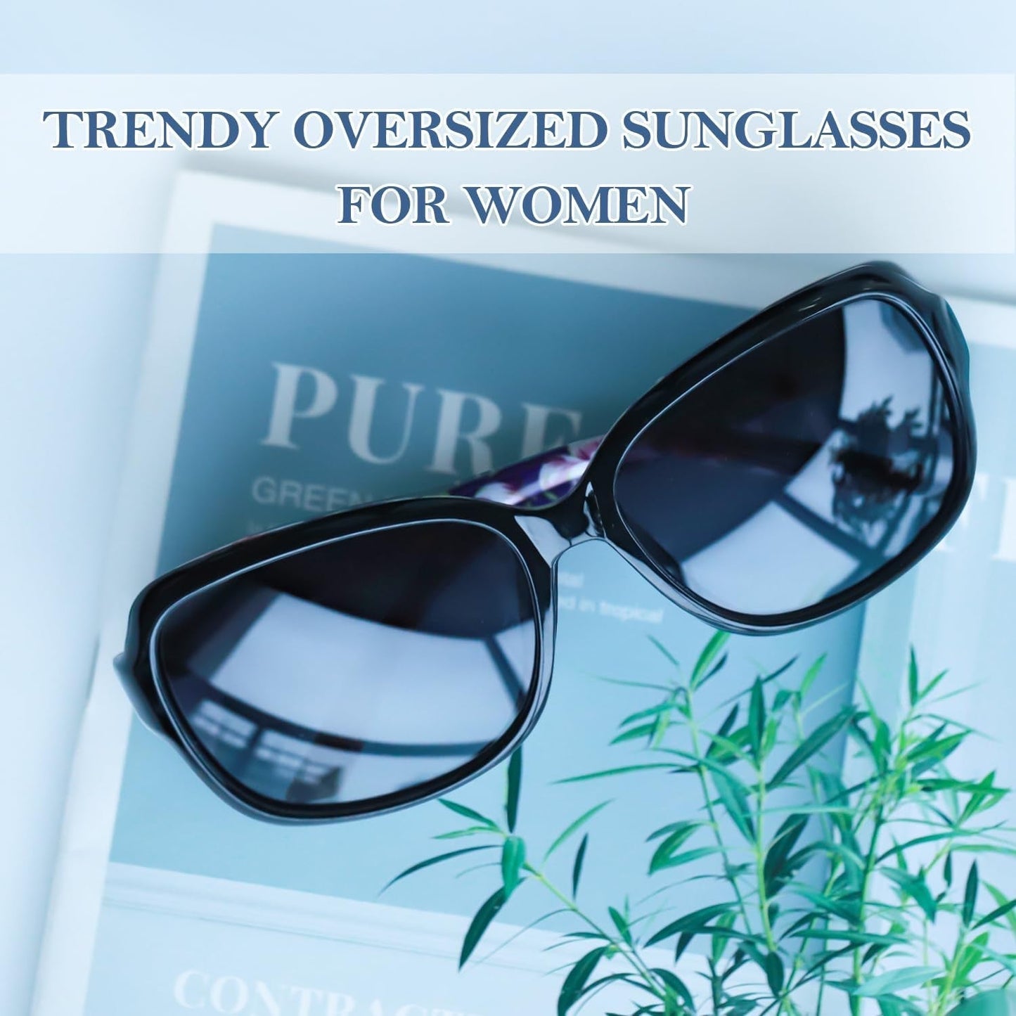 Small Wrap Sunglasses for Women | Lightweight Square Frame with 100% UV400 | Polarized Shade for Womens - WORLD TIME VISITS