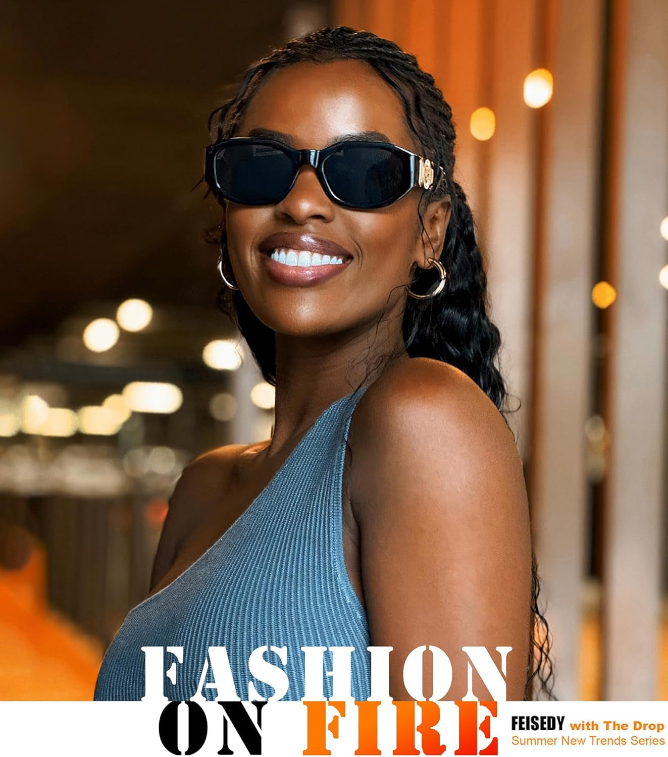 Retro Trendy Rectangle Sunglasses Women Men Vintage 90S Small Narrow Square Sunglasses B2322