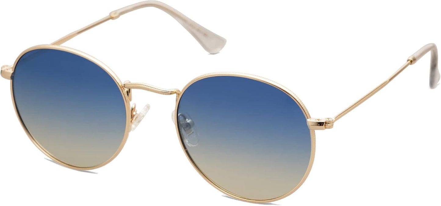Small round Polarized Sunglasses for Women Men Classic Vintage Retro Shades UV400