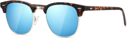 Polarized Sunglasses for Women and Men Semi Rimless Frame Retro Sun Glasses AE0369 - WORLD TIME VISITS