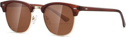 Polarized Sunglasses for Women and Men Semi Rimless Frame Retro Sun Glasses AE0369