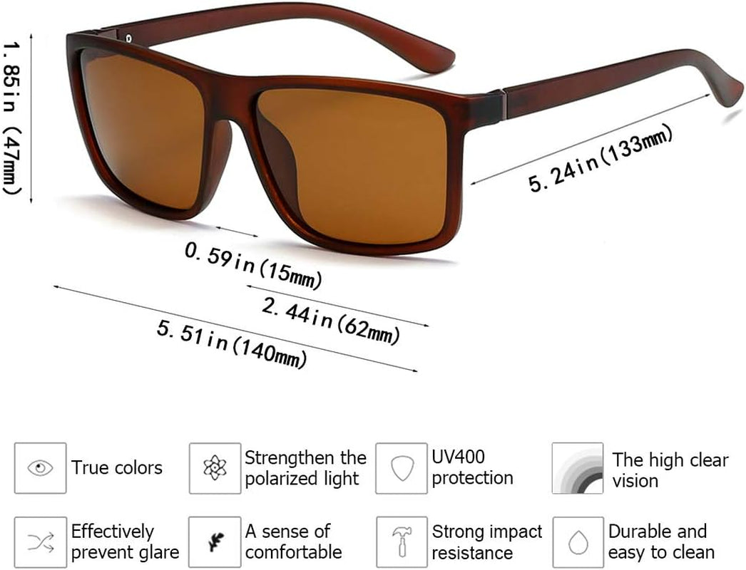 Polarized Sunglasses for Men Driving Mens Sunglasses Rectangular Vintage Sun Glasses for Men/Women