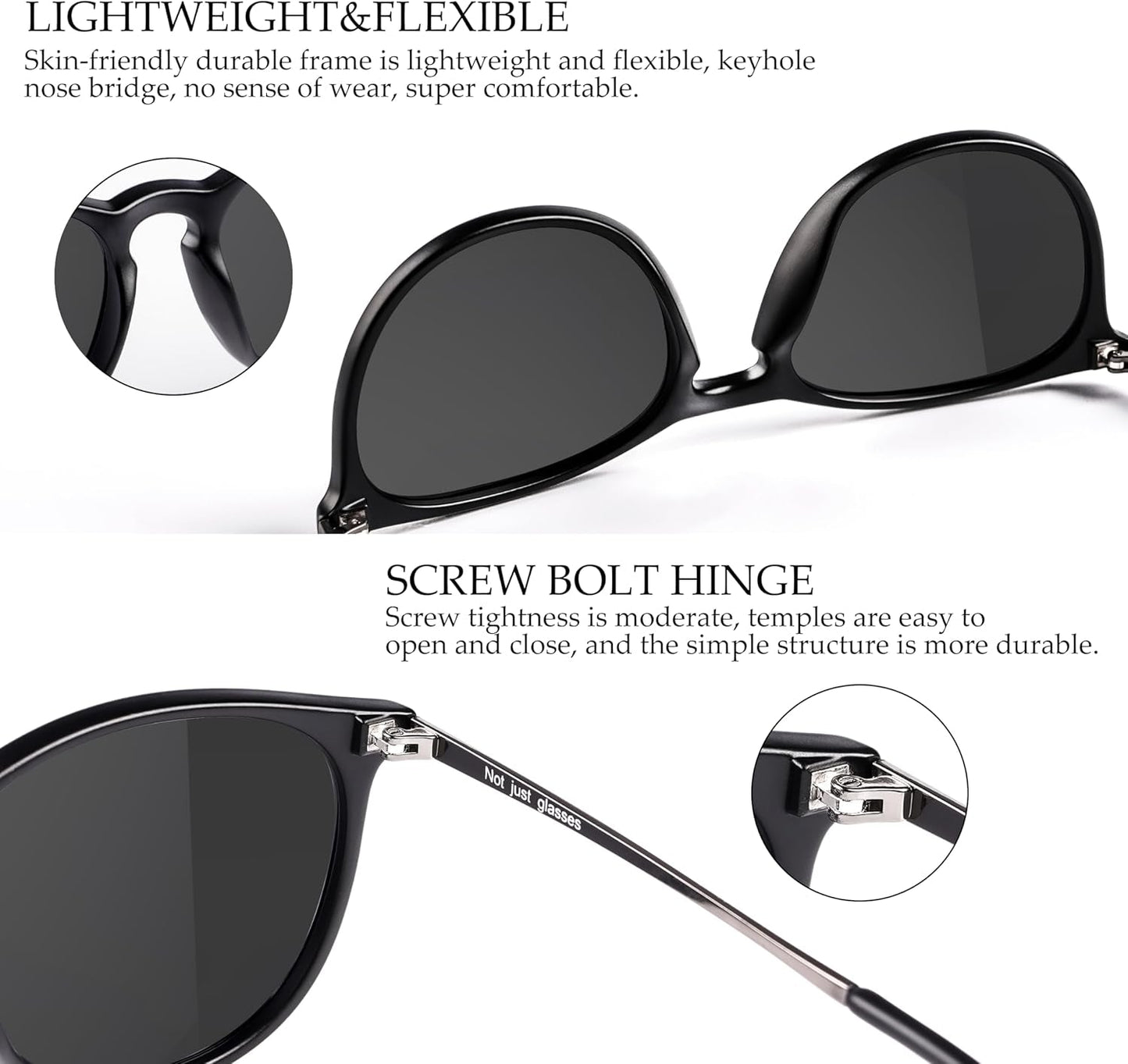Vintage round Polarized Sunglasses for Women Men Classic Retro Trendy Designer Style Sun Glasses UV400 Protection