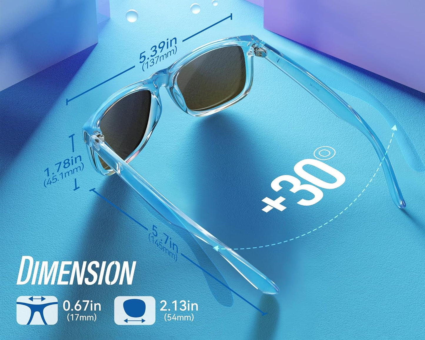 Mens Sunglasses Polarized with UV400 Protection, Fits for Women Fashion Driving, Fishing, Sports, Beach, Golfing