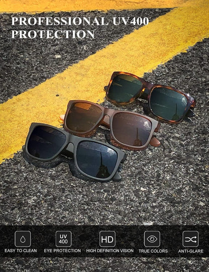 Sunglasses Men Polarized Sun Glasses for Mens Womens Classic Matte Black Frame UV Protection 3Pack - WORLD TIME VISITS