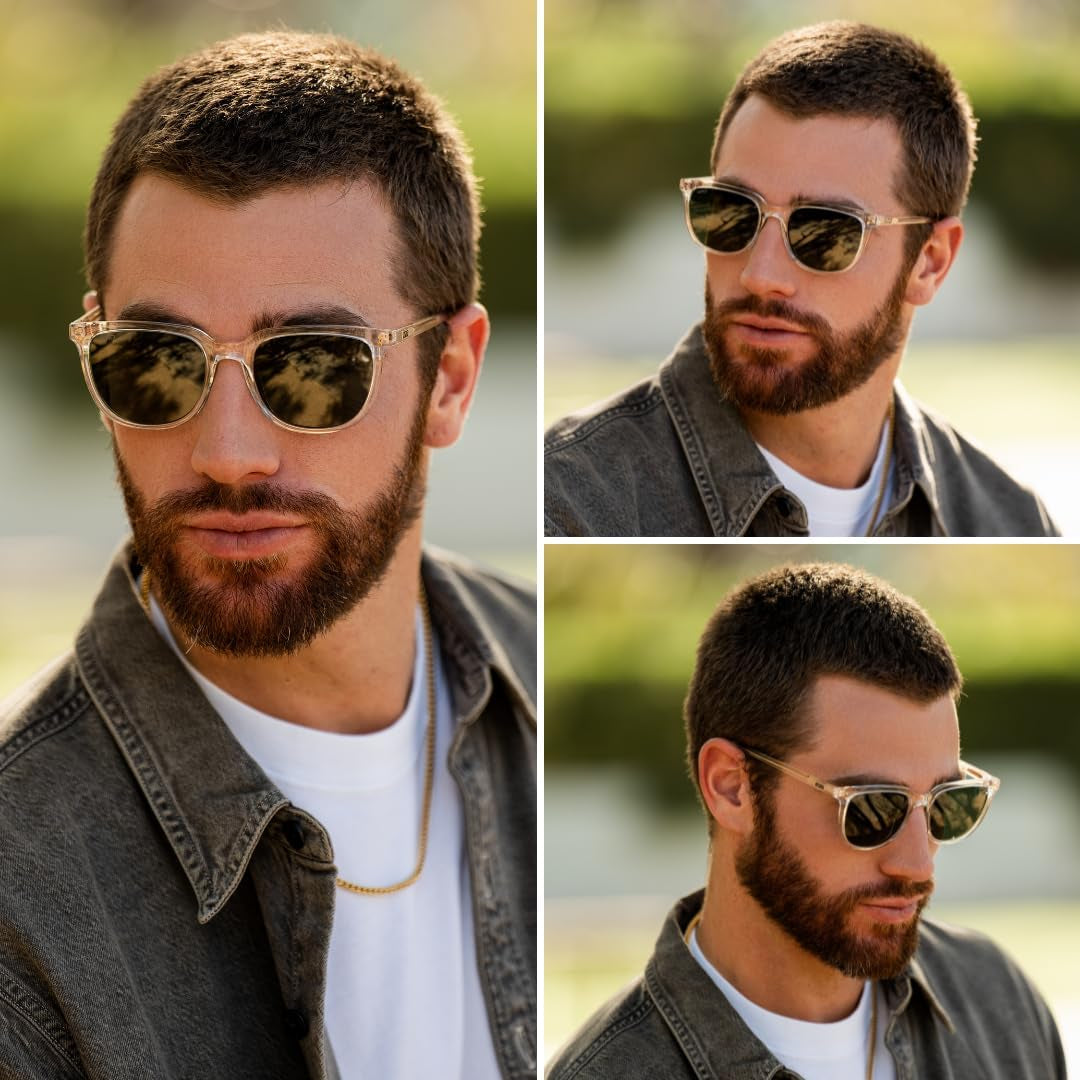 Polarized Classic Retro Flat Square Unisex Sunglasses - WORLD TIME VISITS