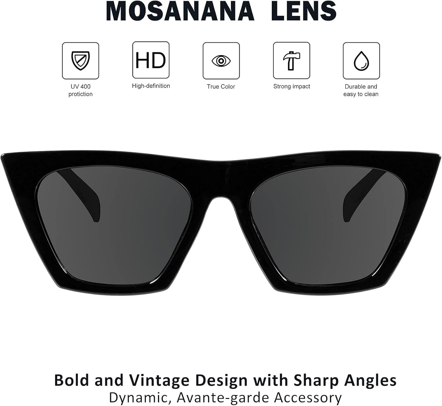 Square Cat Eye Sunglasses for Women Trendy Style Model-Shine