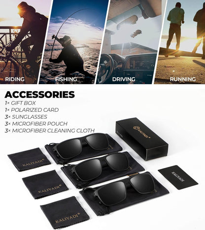 Polarized Sunglasses for Men, Lightweight Sun Glasses with UV Protection for Driving Fishing Golf